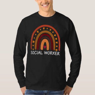 Social Worker Boho Rainbow Back To School Apprecia T-Shirt