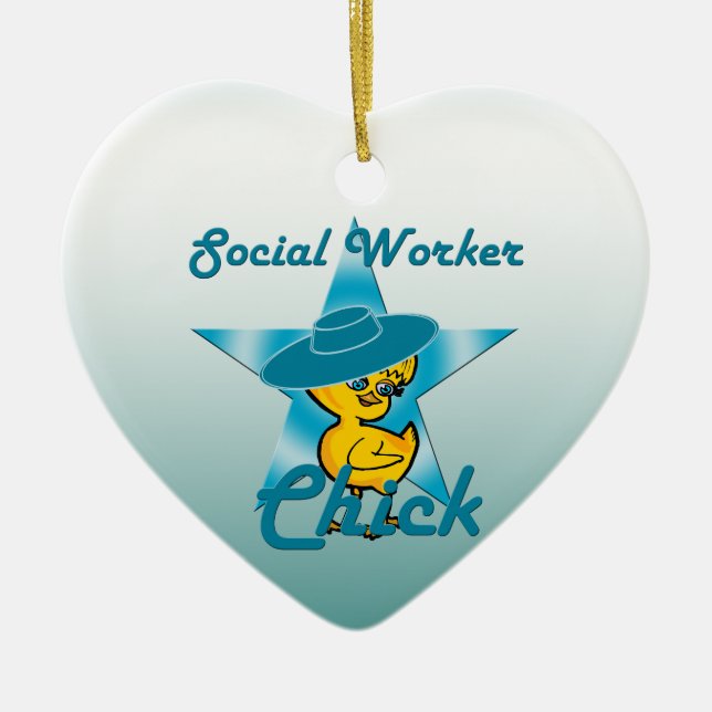 Social Worker Chick #7 Ceramic Ornament (Front)