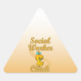 Social Worker Chick Triangle Sticker