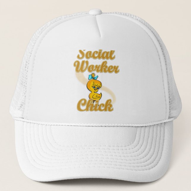 Social Worker Chick Trucker Hat (Front)