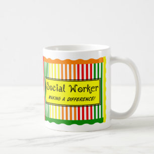 Social Worker Citrus Stripes Coffee Mug