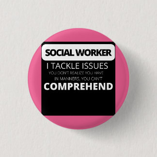 Social worker coffee mug T-Shirt Throw Pillow Glas 1 Inch Round Button