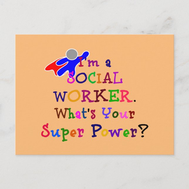 Social Worker Colourful Design Postcard (Front)