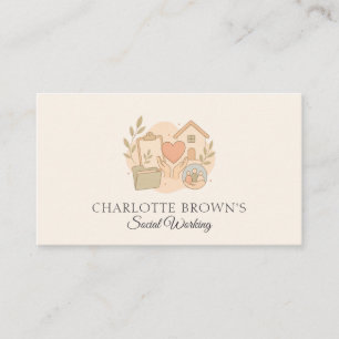 Social Worker Community Support Family Care Business Card