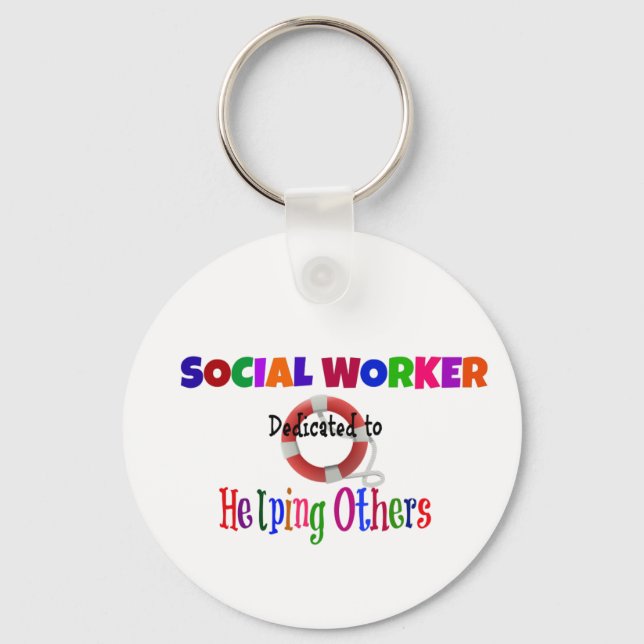 Social Worker Dedicated to Helping Others Keychain (Front)