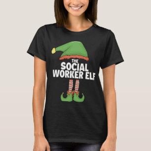 Social Worker Elf Family Xmas Holiday Santa Christ T-Shirt