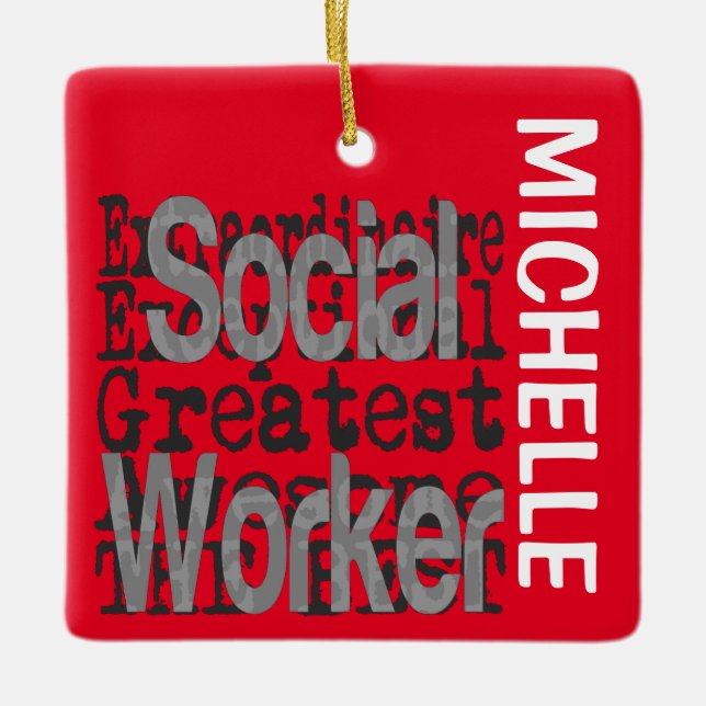 Social Worker Extraordinaire CUSTOM Ceramic Ornament (Front)