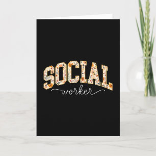 Social Worker Floral Fall Social Work Month Autumn Card