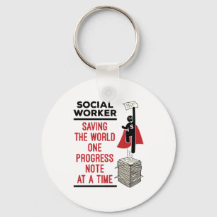 Social Worker Funny Progress Note Social Work Keychain