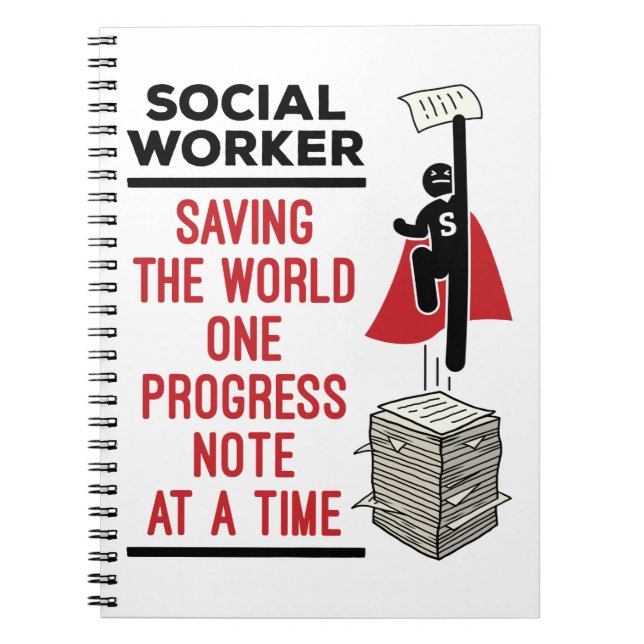 Social Worker Funny Progress Note Social Work Notebook (Front)