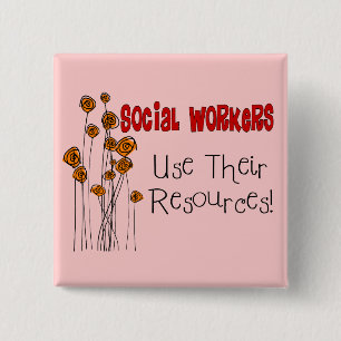 Social Worker Gifts and T-Shirts 2 Inch Square Button