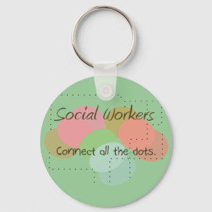 Social Worker Gifts "Connect All The Dots" Keychain