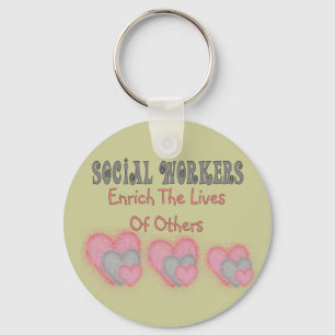 Social Worker Gifts "Enrich The Lives of Others" Keychain