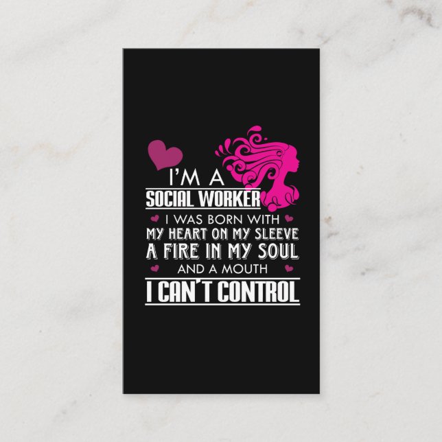 Social Worker Girl Business Card (Front)