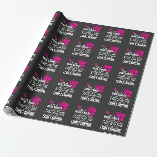 Social Worker Girl Wrapping Paper (Unrolled)