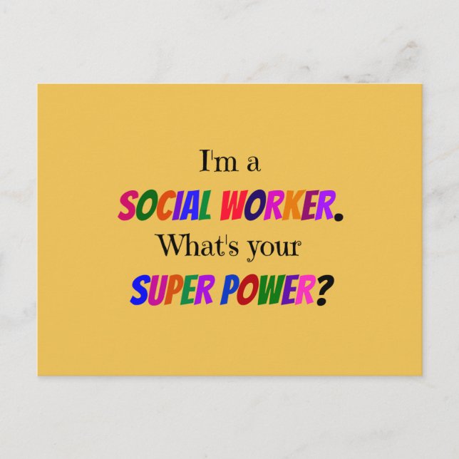 Social Worker Humour Postcard (Front)