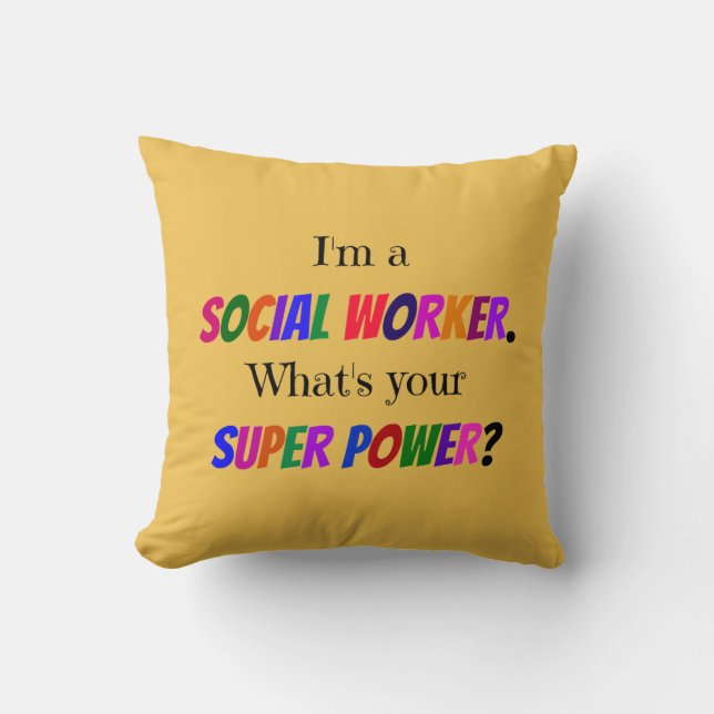 Social Worker Humour Throw Pillow (Front)
