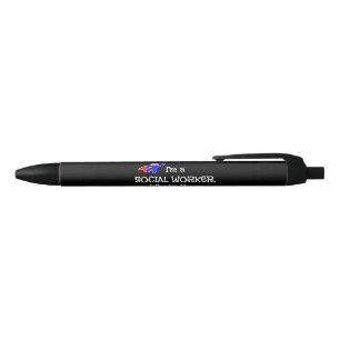 Social Worker Humour - White Lettering Black Ink Pen