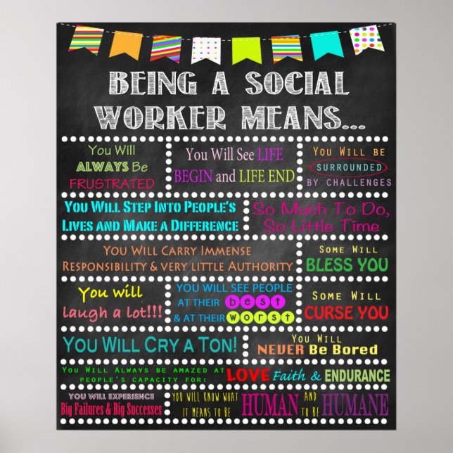 Social Worker Inspirational Art Poster (Front)