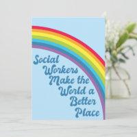 Social Worker Inspirational Quote Rainbow Blue