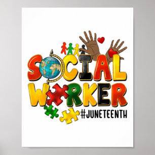 Social Worker Juneteenth 1865 African American Bla Poster