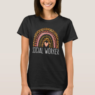 Social Worker  Leopard Rainbow Social Work 2022 T-Shirt