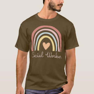 Social Worker Leopard Rainbow Social Work T-Shirt