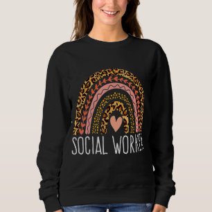 Social Worker Leopard Rainbow Social Work Women Gi Sweatshirt