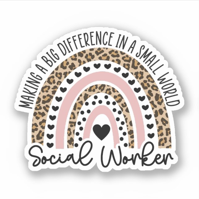 Social Worker Leopard Rainbow, Social Worker Gift (Front)