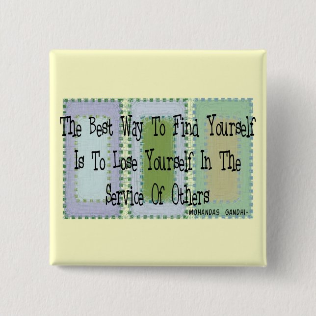 Social Worker (Mahandas Gandhi Quote) 2 Inch Square Button (Front)