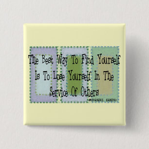 Social Worker (Mahandas Gandhi Quote) 2 Inch Square Button