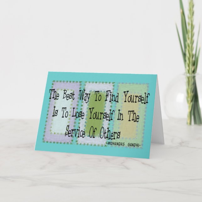 Social Worker (Mahandas Gandhi Quote) Card (Front)