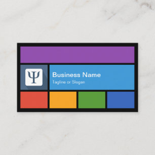 Social Worker Psychologist Colourful Tiles Creativ Business Card