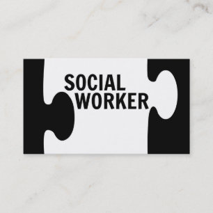 Social Worker Puzzle Piece Business Card