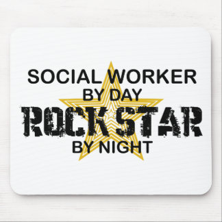 Social Worker Rock Star by Night Mouse Pad