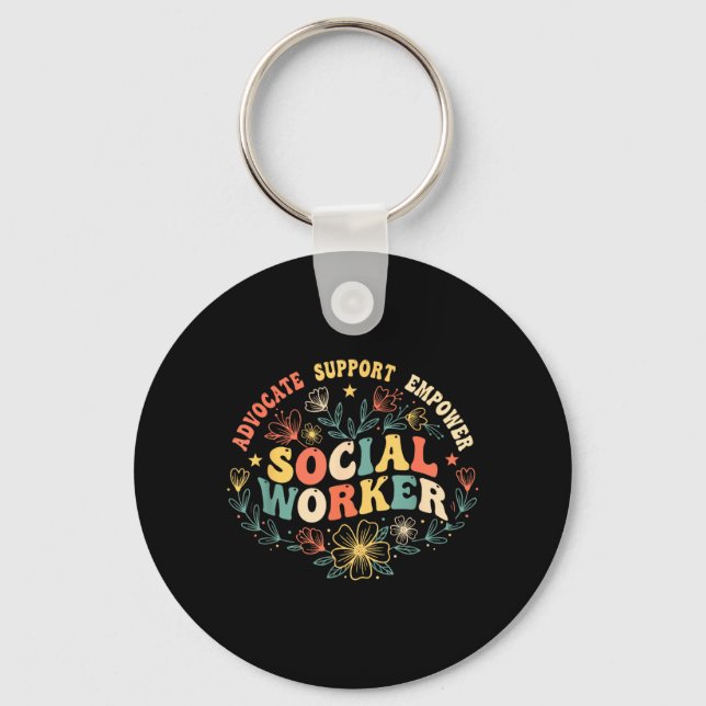 Social Worker Social Work Month Funny Work Love Keychain (Front)
