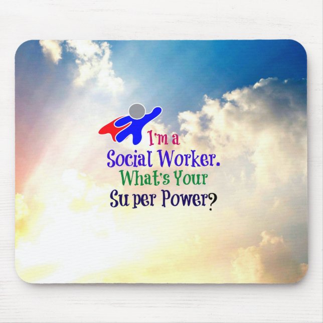 Social Worker Super Hero Mouse Pad (Front)