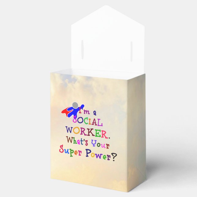 Social Worker Superhero Favor Box (Opened)