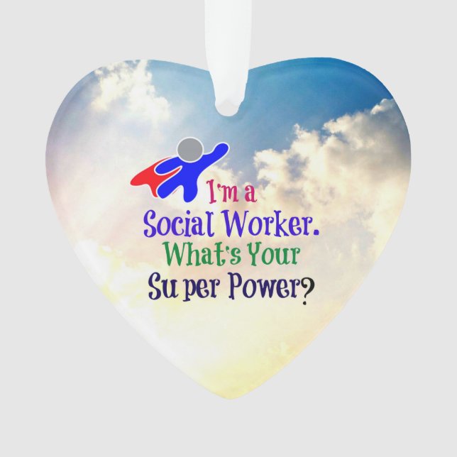 Social Worker Superhero Ornament (Front)