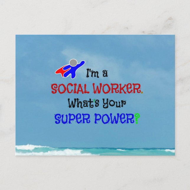 Social Worker Superhero Postcard (Front)