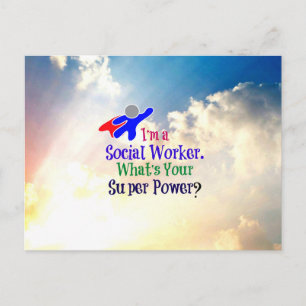 Social Worker Superhero Postcard