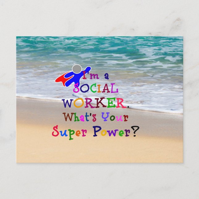 Social Worker Superhero, Social Worker Humour Postcard (Front)