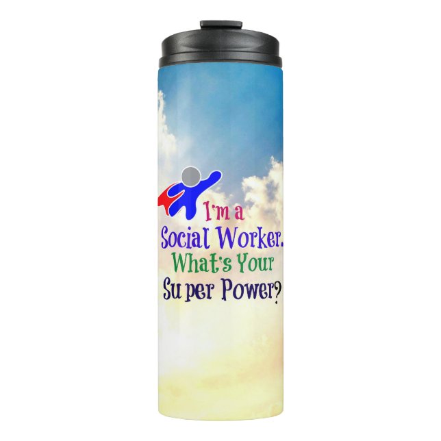 Social Worker Superhero Thermal Tumbler (Front)