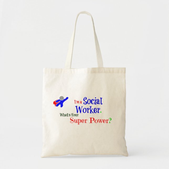 Social Worker Superhero Tote Bag (Front)