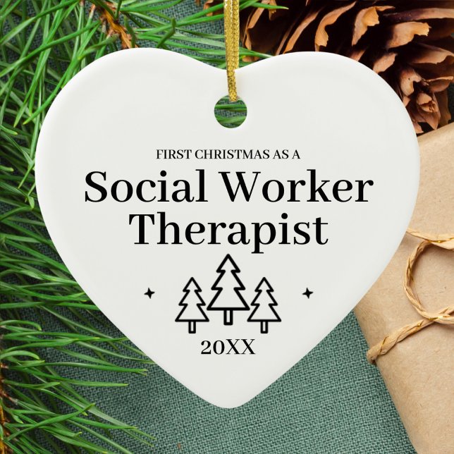 Social Worker Therapist New Job Christmas Ceramic Ornament (Social Worker Therapist New Job Christmas Ceramic Ornament
)