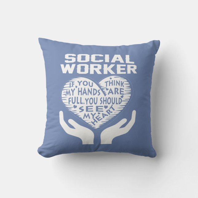 Social Worker Throw Pillow (Front)