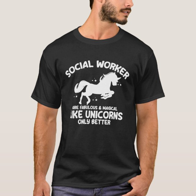 Social Worker Unicorn Social Educator Caregiver Sc T-Shirt (Front)