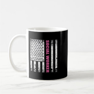 Social Worker US Flag USA Stars and Stripes Coffee Mug