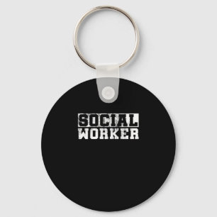 Social Worker Vintage Funny Job Title School Worke Keychain