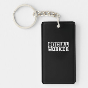 Social Worker Vintage Funny Job Title School Worke Keychain